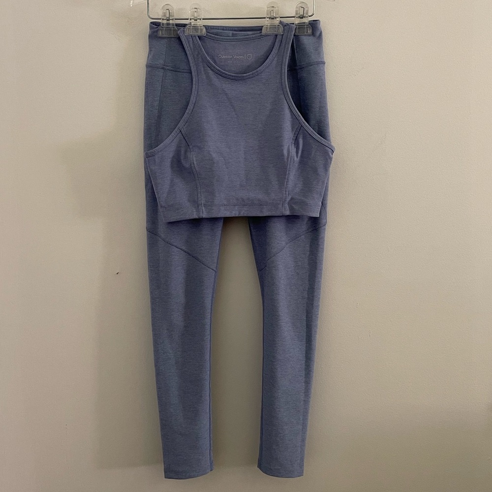 Outdoor Voices Lilac Set | Warm Up 7/8 Leggings + Athena Crop Top